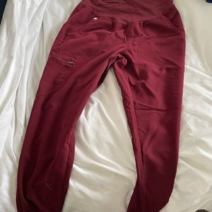 FIGS Maroon Maternity joggers- size medium